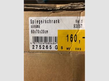Abbildung: Spiegelschrank Sonoma von Tedox 